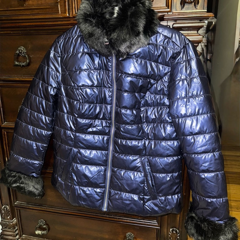 VENUS Metallic Blue Jacket with Black Trim